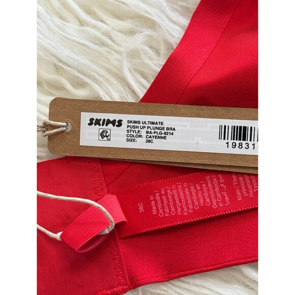 Skims Ultimate Collection Pushup Plunge Bra Cayenne Size 38C - Picture 9 of 9